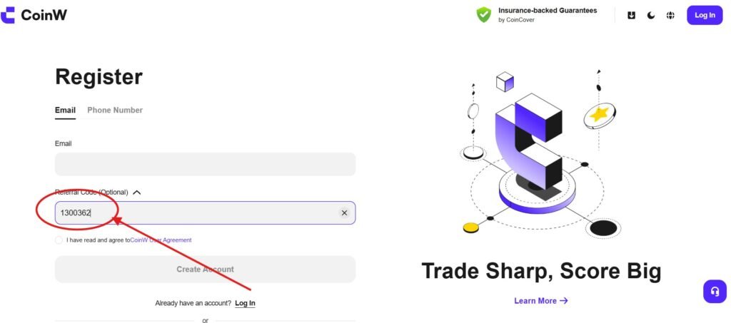 How to Use the CoinW Referral Code "1300362"