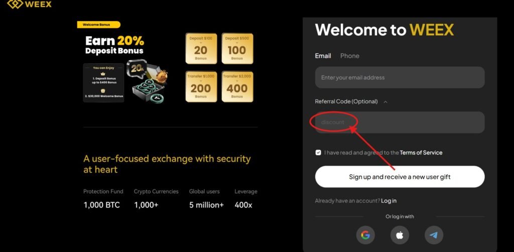 How Does the Weex Referral Code “discount” Work?