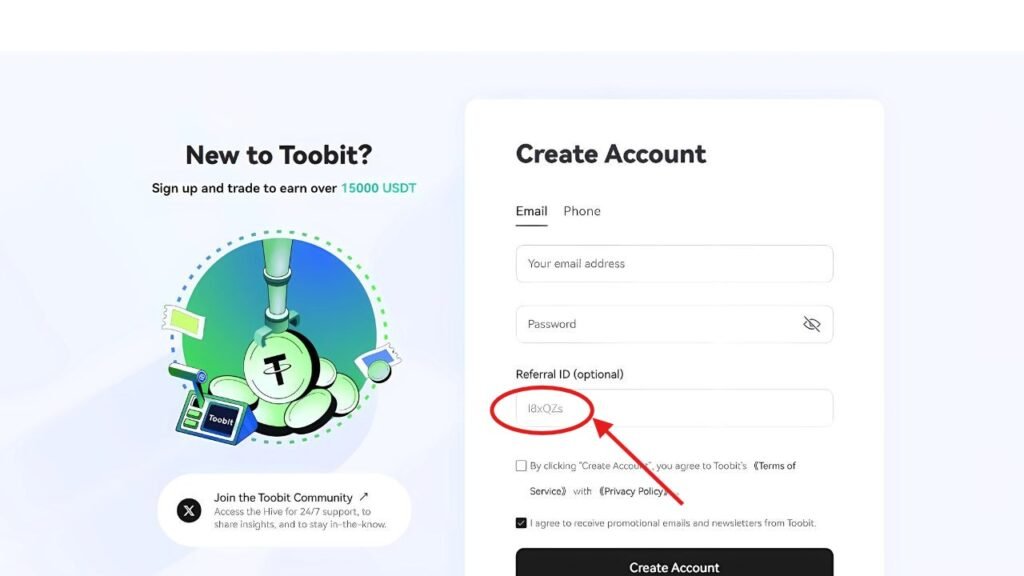 How To Use the Toobit Referral ID "l8xQZs"