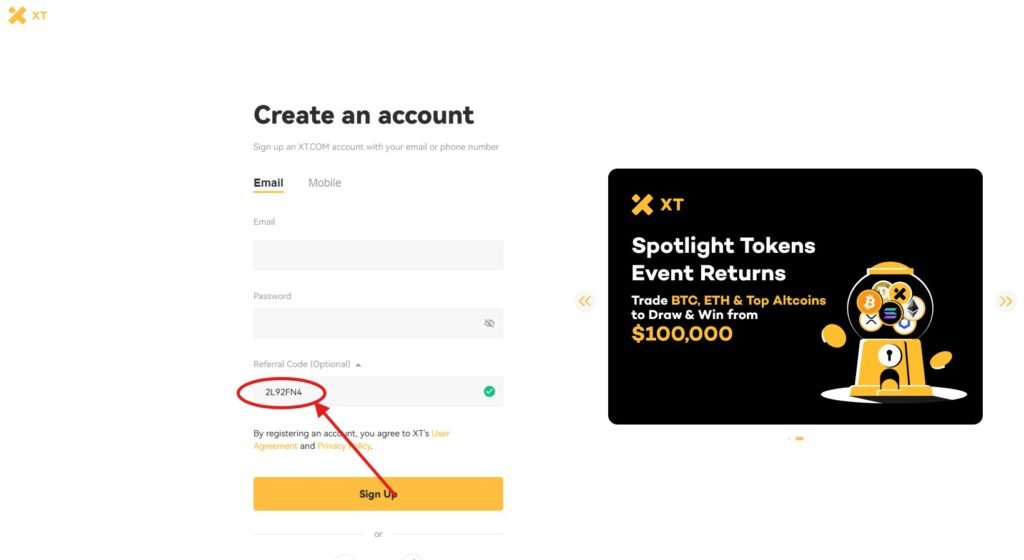 Step-by-Step Guide: How to Use the Xt.com Referral Code “2L92FN4”