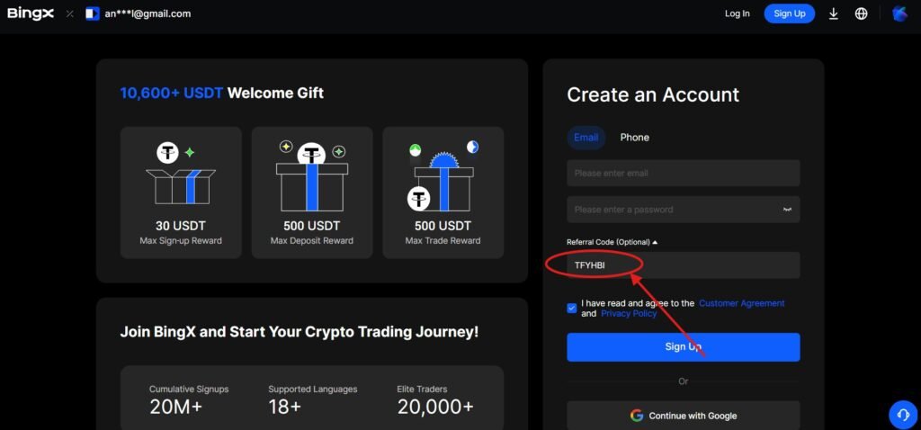 How the BingX Referral Code “TFYHBI” Works