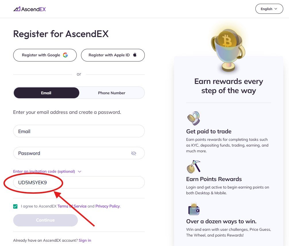 How to Use the AscendEX Referral Code “UD5MSYEK9”