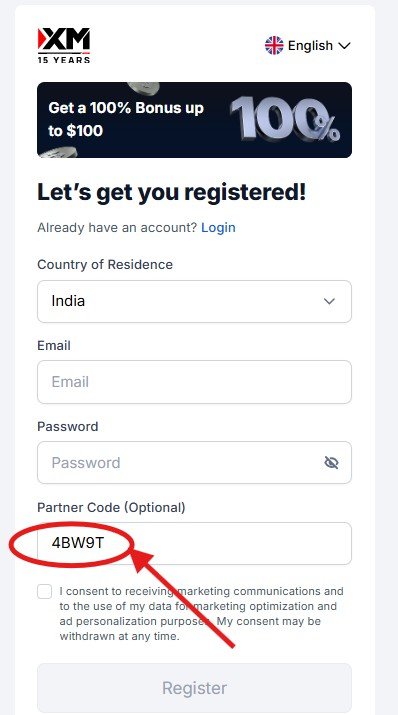 How to Use XM Partner Code “4BW9T”