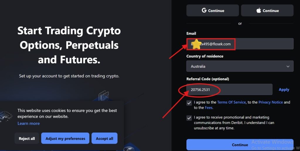 How To Use the Deribit Referral Code "20756.2531" Step-by-Step