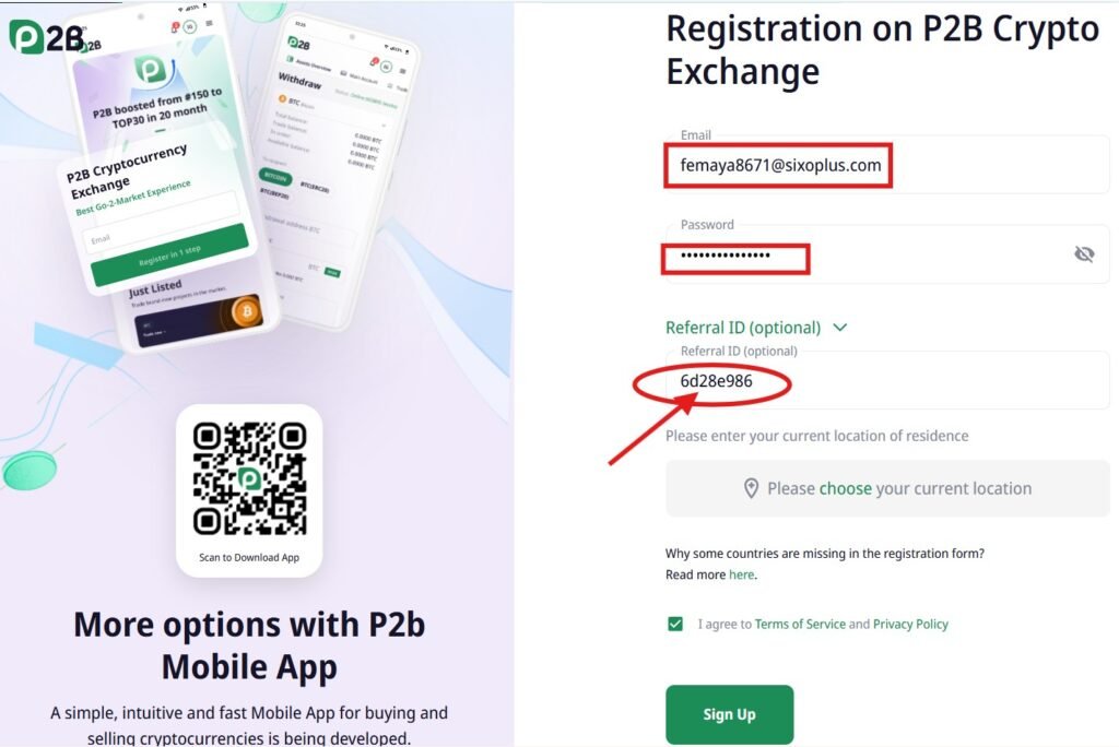 How to Use P2B Exchange Referral Id “6d28e986”: Get 20% Discount